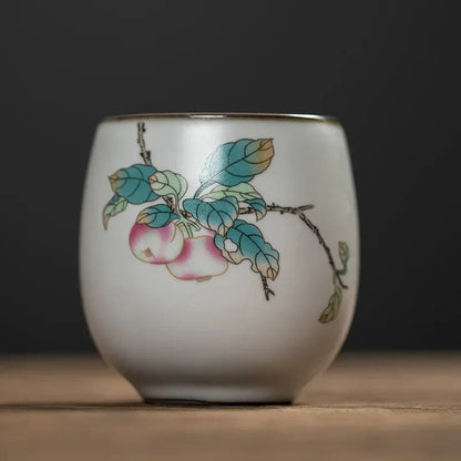 1pc China Ceramic Tea Cup White Porcelain Pottery Teacup