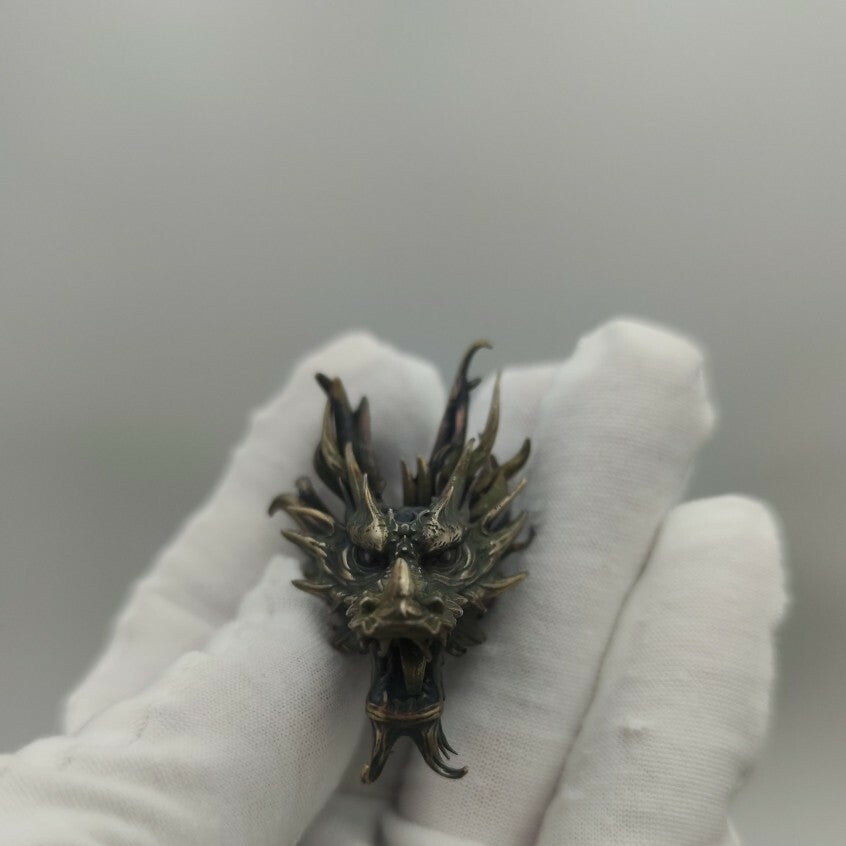 Chinese Old Bronze Copper Statue Hand Carved Dragon Collect