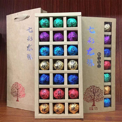 168g Holiday Gift Tea Big Tree Puerh Tea Raw Tea Colorful Dragon Pearl Tea