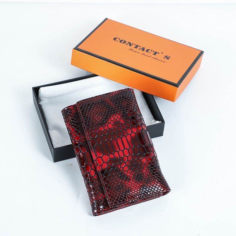 Coin Purse Genuine Leather Long Wallet Serpentine Design Phone Clutch Money Bags
