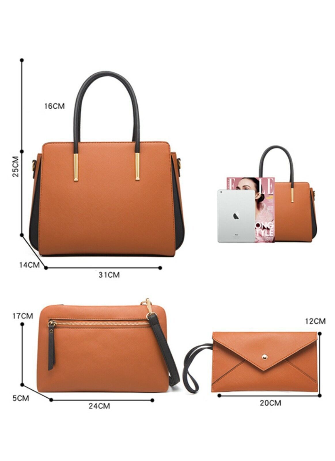 Shoulder bag big size sets for ladies 4X1 trendy women purses and handbags