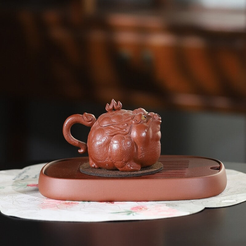 Full Handmade Tea Pot Real Yixing Zisha Red Jiangpo Clay Marked Pot China Teapot