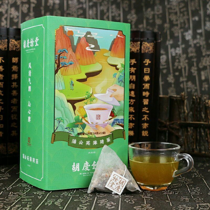 Chinese Tea Huqingyutang 海外华人小吃胡庆余堂 蒲公英薄荷茶 120克（10克*12袋）