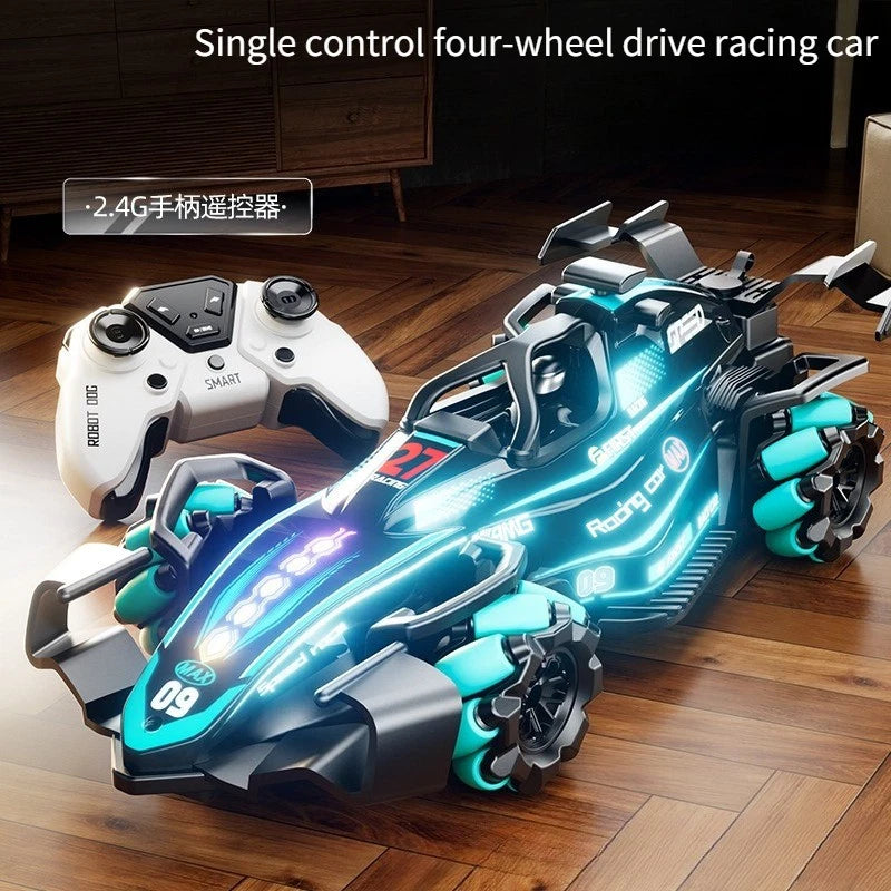 Remote control stunt drift 4WD light spray gesture induction children's toy car