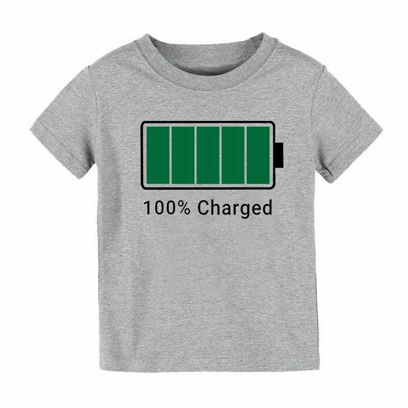 Family Matching T-Shirts Mommy Low Battery Charged Father Kids Baby Bodysuit Son