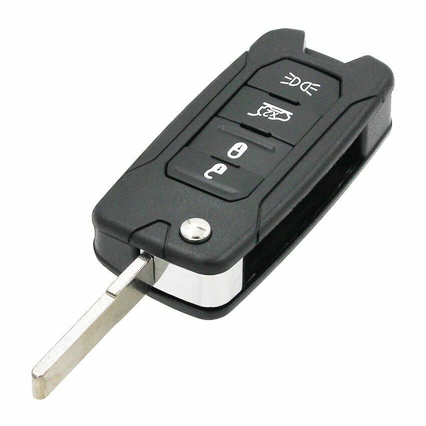 Replacement Flip Remote Key Shell Case Fob 4 Button for Jeep Renegade 2015 2016