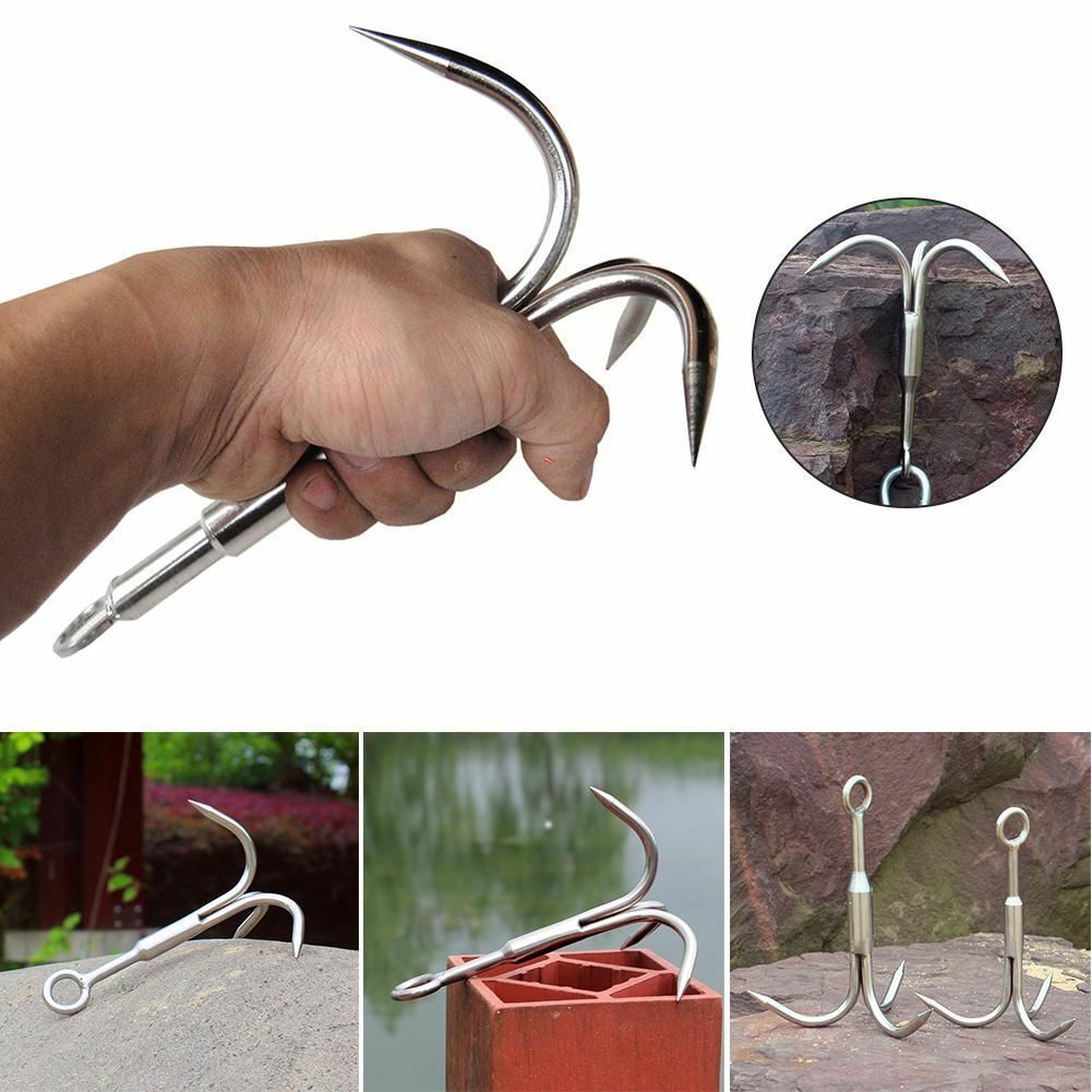 Climbing Claw Stainless Steel Hook Hiking Outdoor Mountaineering Grappling Tools