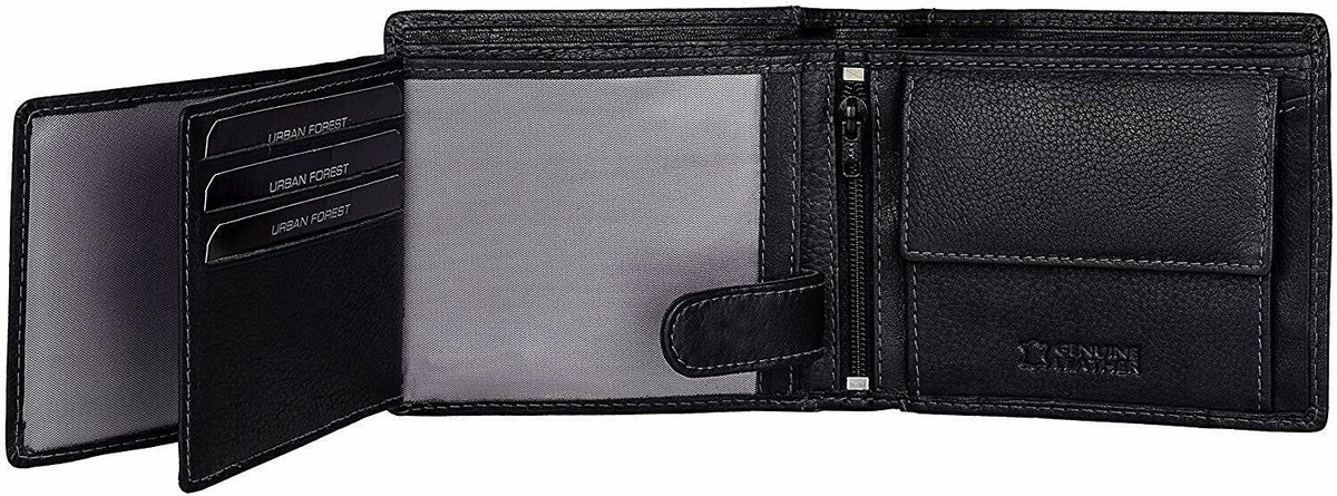 New Men's Black Colour Leather Bi-fold Wallet Gift Item