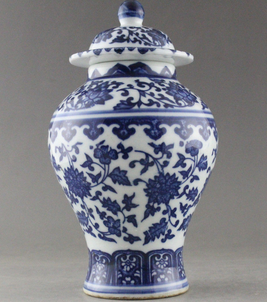 Fine China Hand Painted Flower Blue and White Porcelain Vase & Jar Decoration