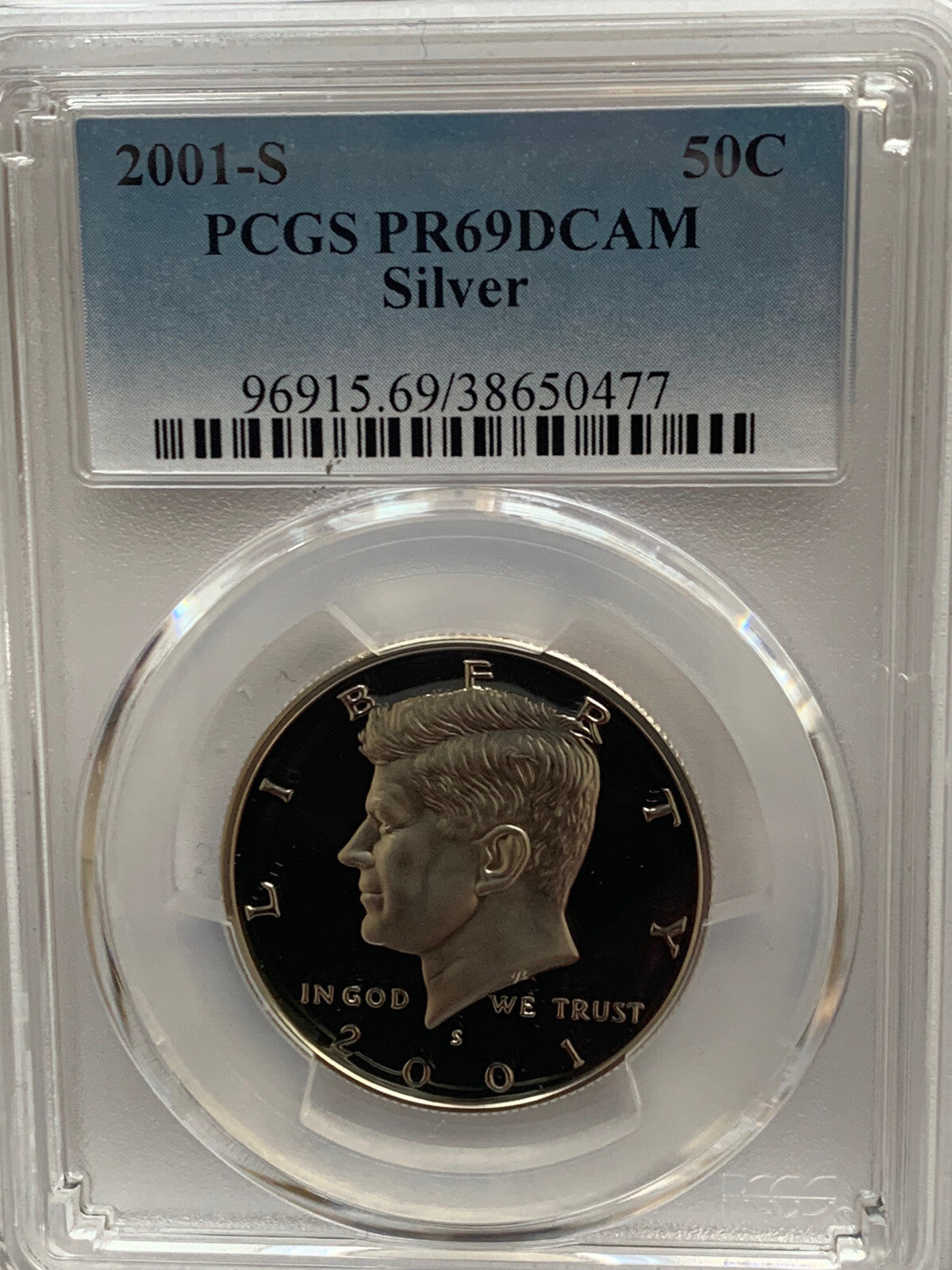 2001 S 50C Silver Kennedy Half Dollar PCGS PR69DCAM SILVER GEM Coin Money USA