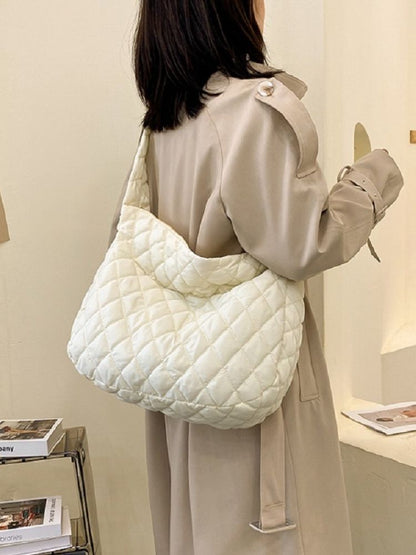 Large Puffy Shoulder Bag Crossbody Purse Down Soft Warm Puff Tote Bag Polyester