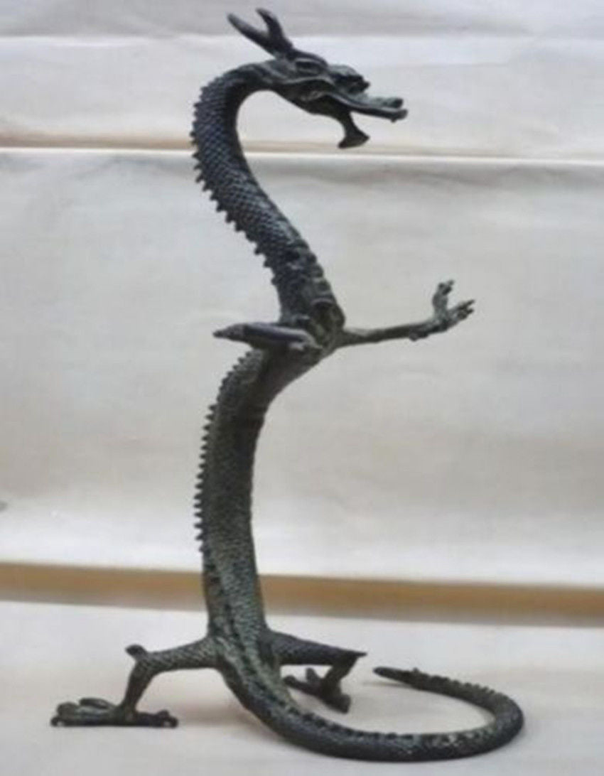exquisite bronze Chinese dragon statue Figures 17"Height