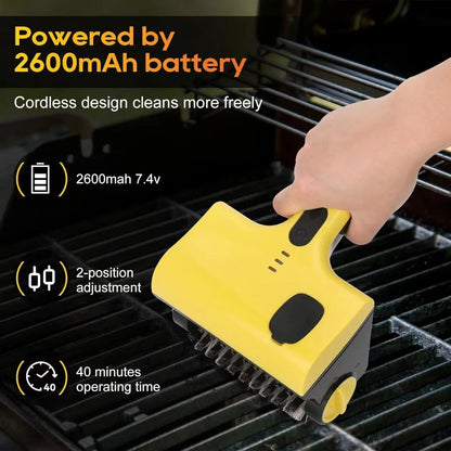 Electric Grill Clean Brush with Liquid Box, Cordless Rechargeable Barbecue Grill