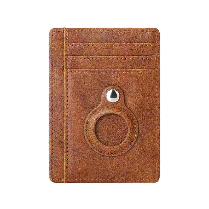 Airtag Wallet Genuine Leather Credit Card Money Holder Case Air Tag Cover Gift