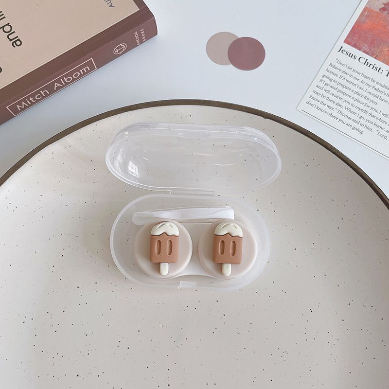 Women Contact Lens Case Plastic Lovely Cat Paw Container Storage Box 6.4x4x2.5cm