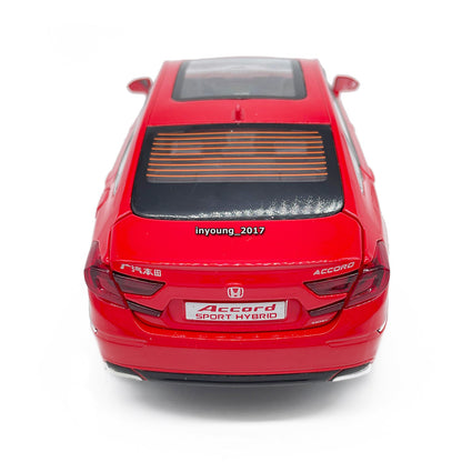 1/24 Honda Accord Model Car Diecast Toy Vehicle Toys for Boys Kids Gifts Red