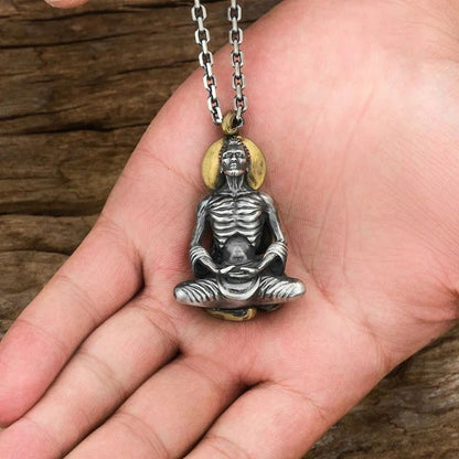 Maitreya Buddha Pendant Necklace Vintage Bodhi Amulet Jewelry Men Lucky Charm