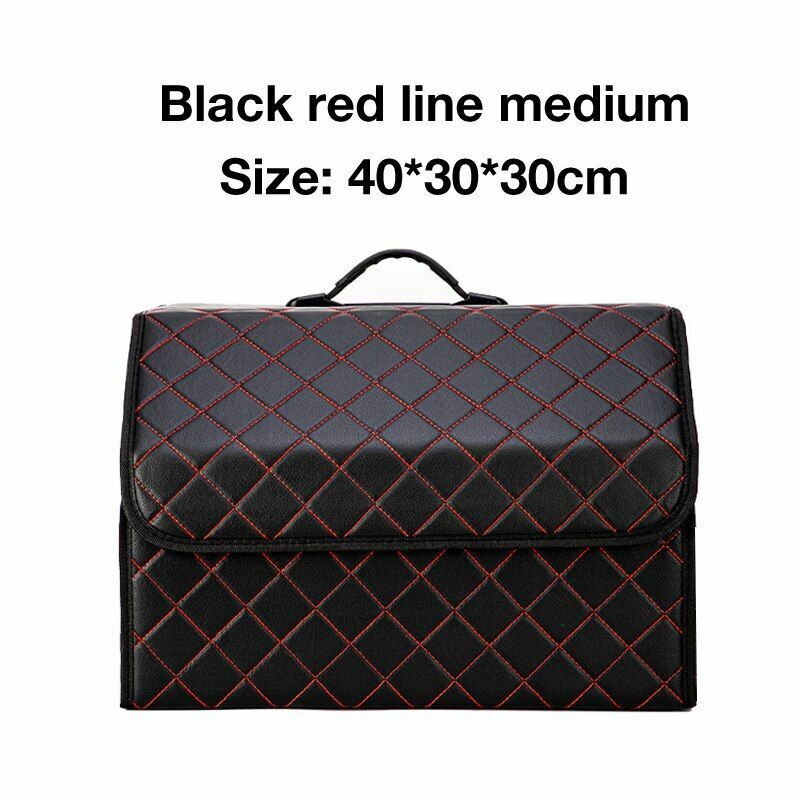 Car Trunk Storage Organizer Bag PU Leather Box Folding Stowing Tidying SUV Broad