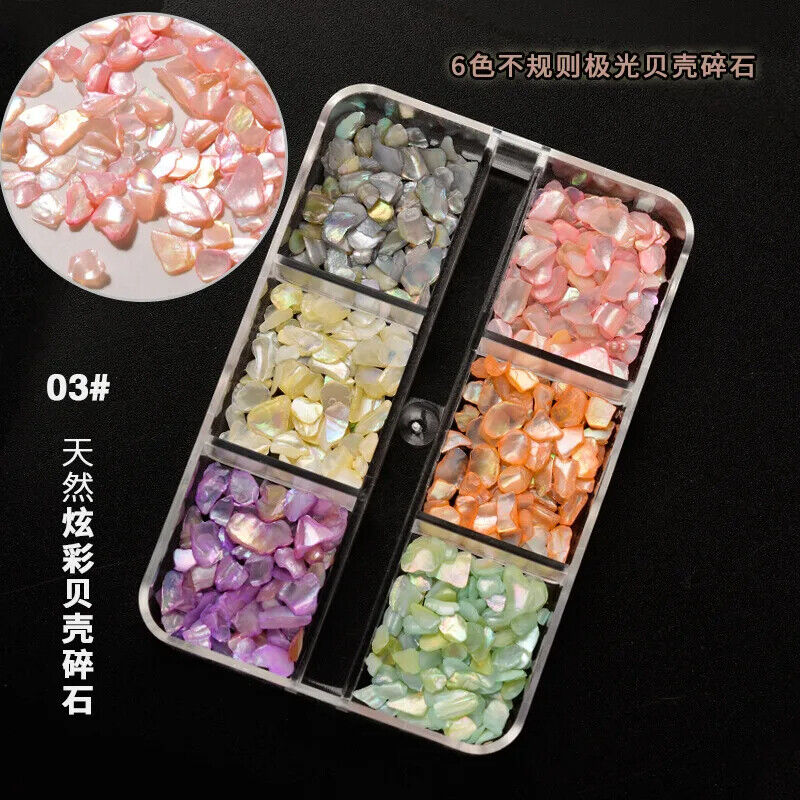 Nail Art Charms Flakes Abalone 3D Irregular Slice Shell Stone DIY Manicure Decor