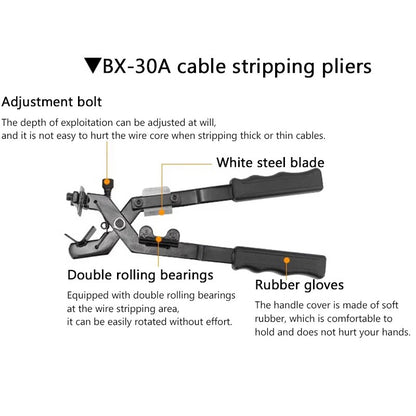 BX-30 Cable Stripper Insulated Wire Overhead Wire Stripper Flexible Adjustment