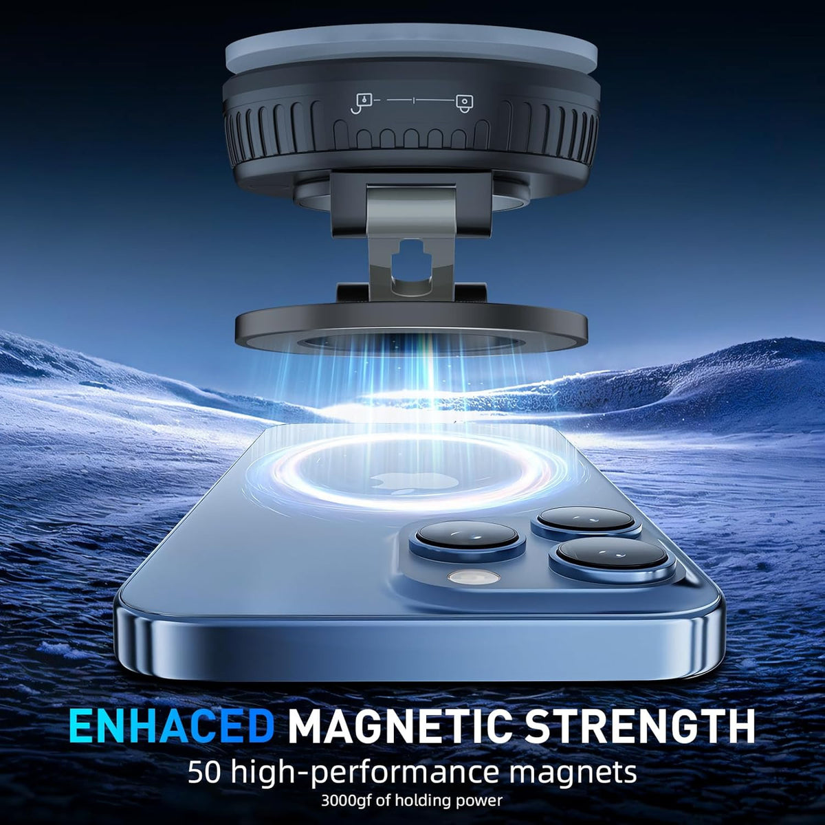 Car Phone Holder for Magsafe [Strongest Suction & Magnetic] 360° Adjustable Car