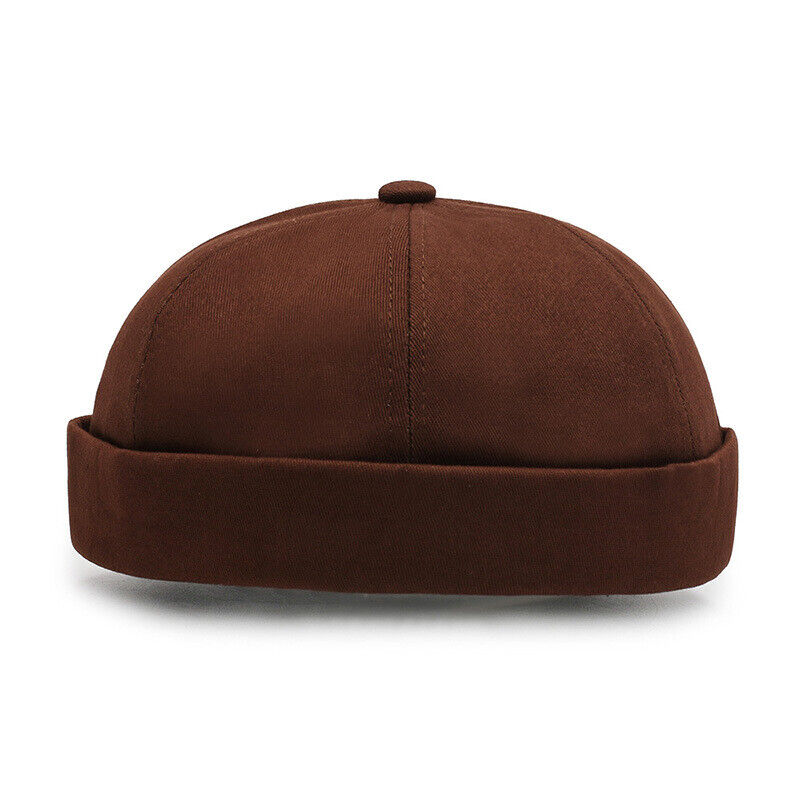 Men's Retro Brimless Hat Skull cap Sailor Cap Beanie Rolled Cuff Adjustable*
