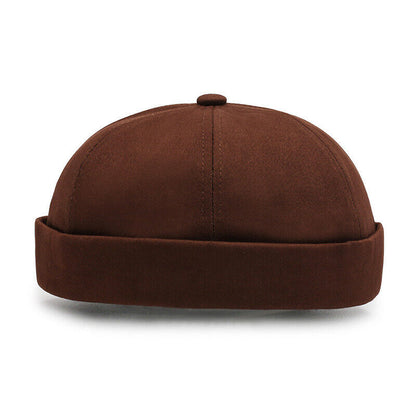 Men's Retro Brimless Hat Skull cap Sailor Cap Beanie Rolled Cuff Adjustable*