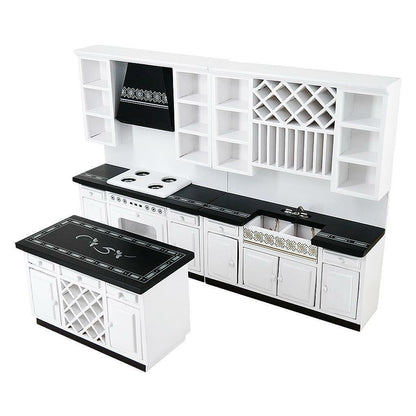 1:12 Scale Dollhouse Miniature Kitchen Cabinets Set Furniture