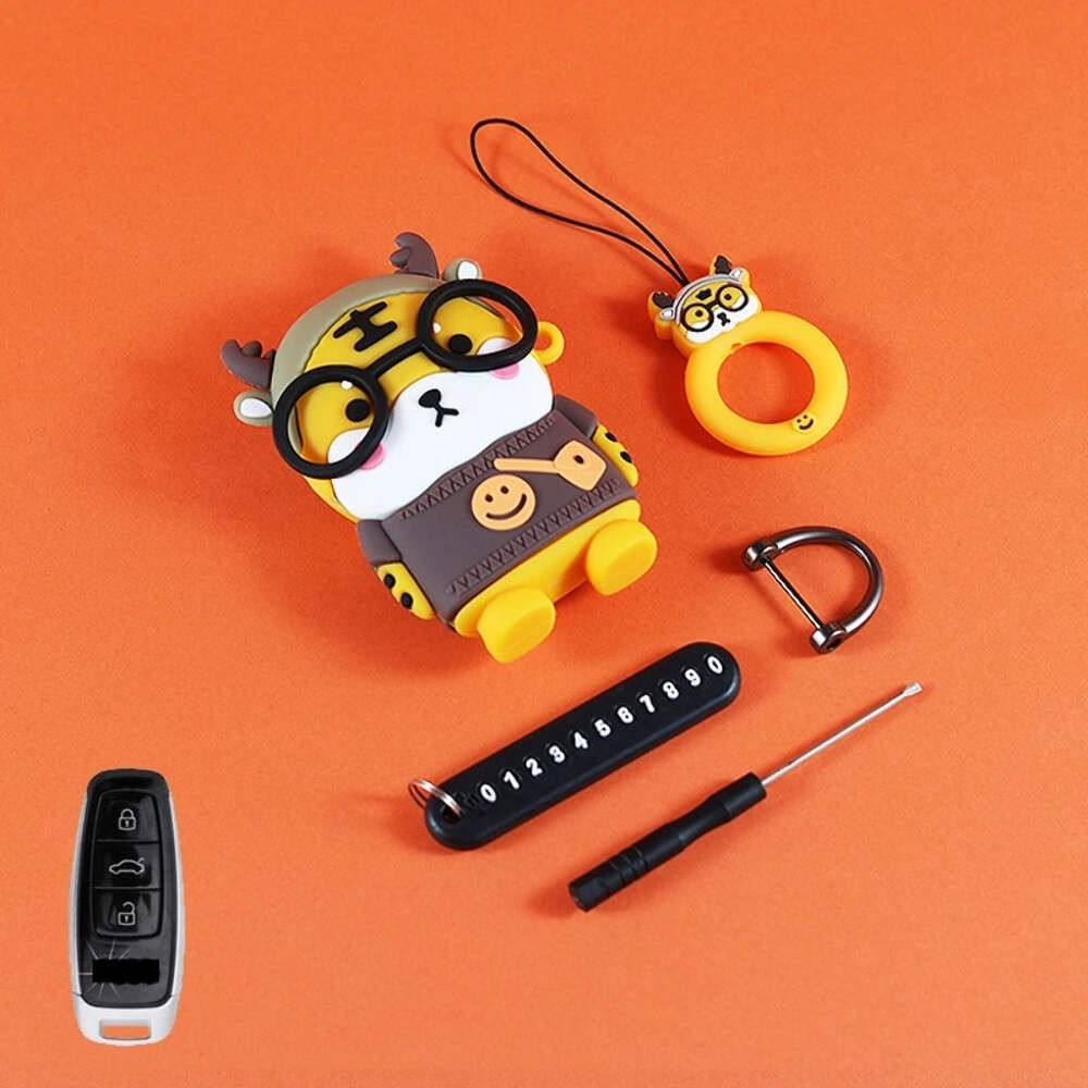 Cute Silicone Car Key Cover – Anti-Wear Cartoon Case
