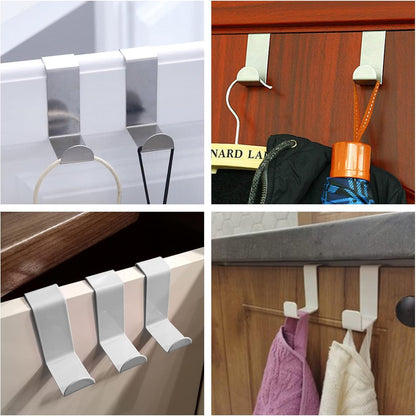 3x Door Hook Hanger Kitchen Coat Wall Storage Over Hanging Towel Hooks Bathroom