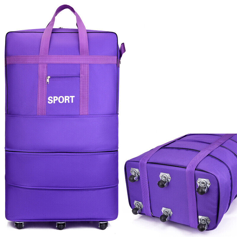 Large Capacity Foldable Luggage Trolley Bags Oxford Expendable Wheel Travel Bags