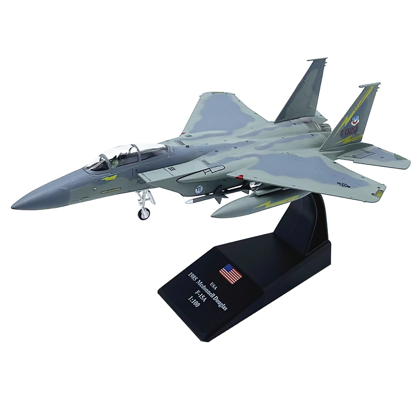 1/100 Scale US F-15A Eagle Supersonic Fighter Jet Alloy Model Plane Collection
