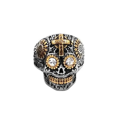 Men Skeleton Big Ring Stainless Steel Skull Rings Punk Biker Finger Jewelry 1Pc