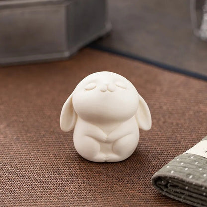 Pure White Small Tea Pet Ceramic Fine Workmanship Animal Beautiful Handmade