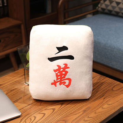 Creative Mahjong Pillow Cushion Chinese Plush Toy Pillow Sofa Backrest Gift NEW