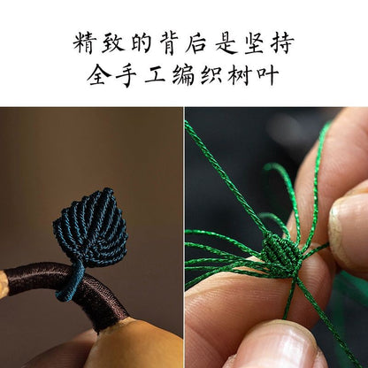 Natural Gourd Car Pendant Olive Pit Lotus Beaded Rearview Mirror Ornament
