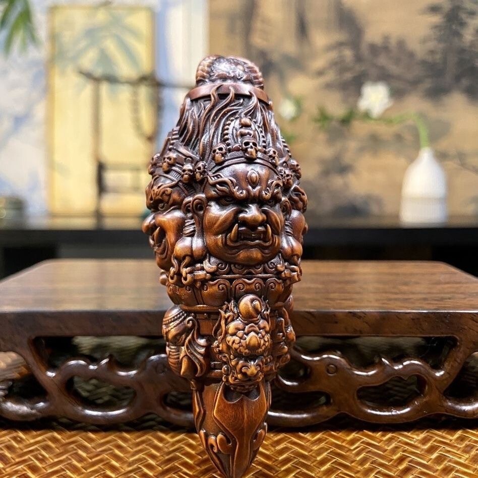 Hand Carved Old Wood Mahakala Vajra Dorje Phurpa Buddhist Ritual Tool
