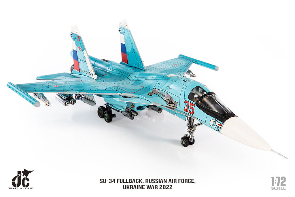 1:72 JC Wing SU-34 FULLBACK, UKRAINE WAR 2022 Fighter Diecast Aircraft Model