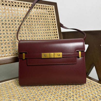 Real Leather Flap Small Purse Briefcase Handbag Shoulder Bag Clutch Fashion