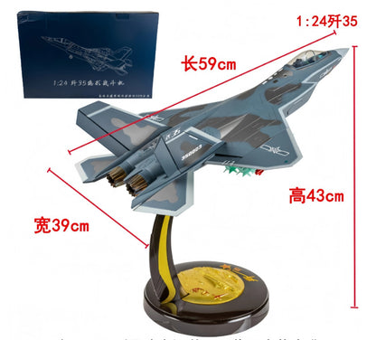 1:24 59CM J-35A Carrier-based Fighter Jet Plane Diecast Military Aircraft Model