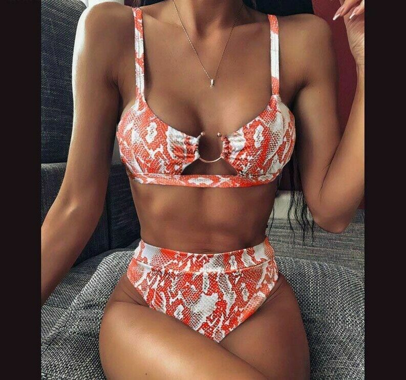 Women Swimwear High Waist Bikini Set Push Up Leopard Brazilian Bathing Swimsuits