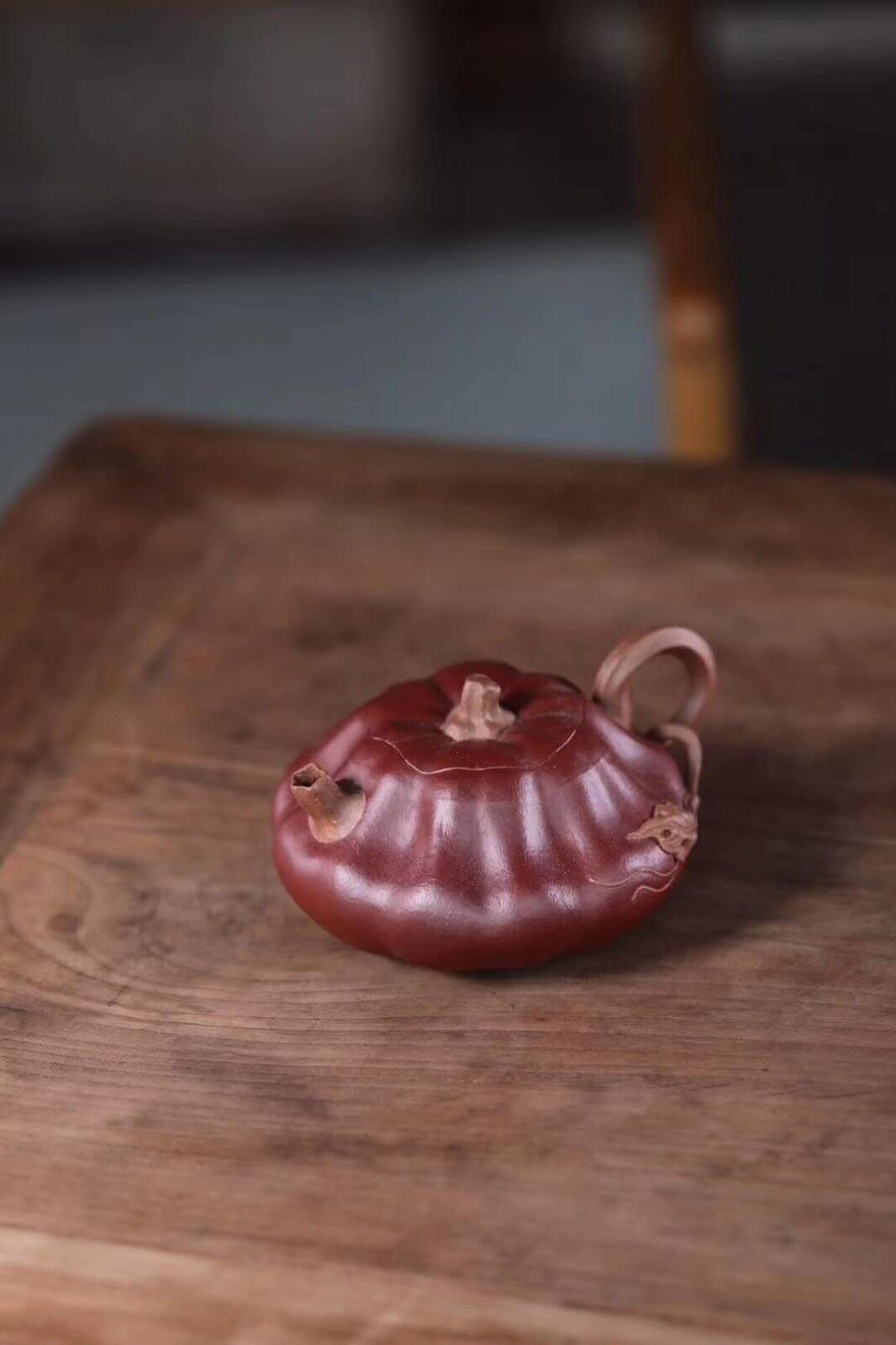 230cc China Yixing Handmade Zisha Qingshui Clay Teapot Pumpkin Hu Teapot-