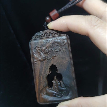 Agarwood Dragon No-Form Buddha Pendant Hollow Peace Charm