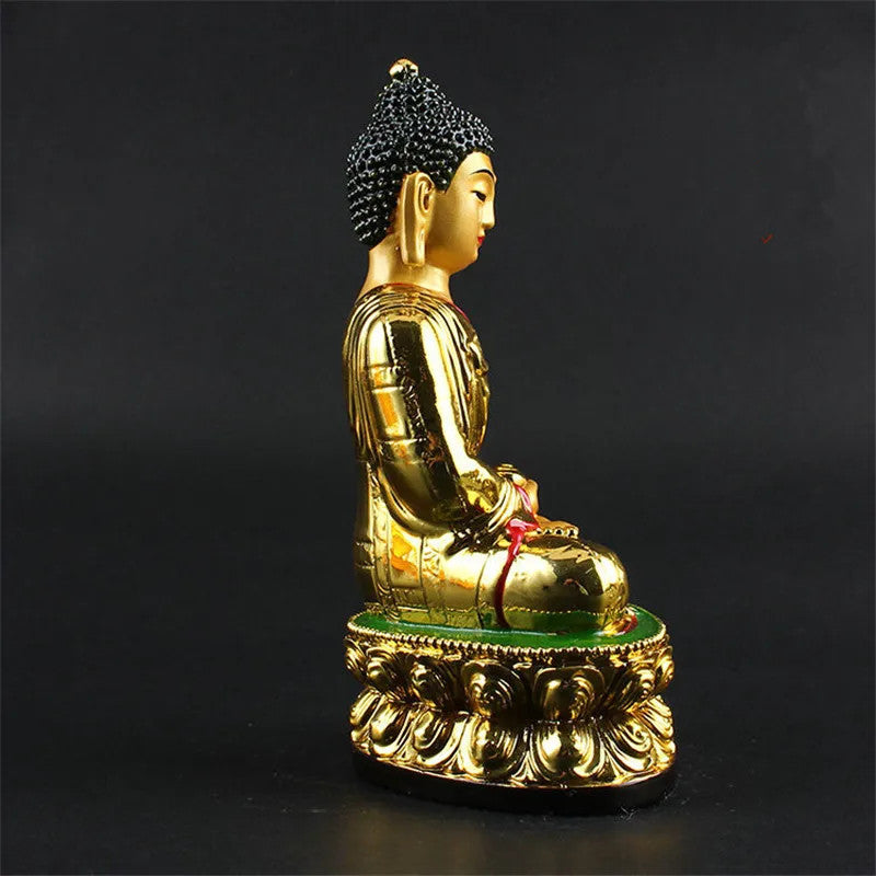 13cm Resin Handpainted Amitabha Buddha Statue Fengshui Decoration Home Design