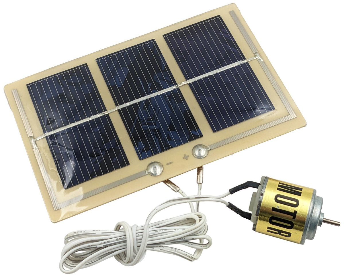 Solderless Solar Motor Kit - Includes Solar Cell Module & Clip-on DC Solar Motor