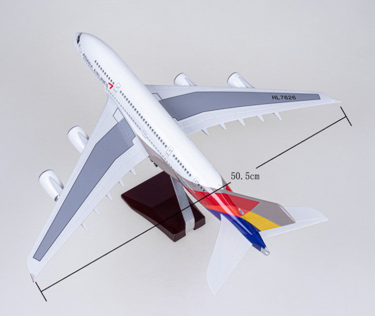 1:160 46CM ASIANA AIRLINES AIRBUS A380 Passenger Plane Landing Gears Resin Model