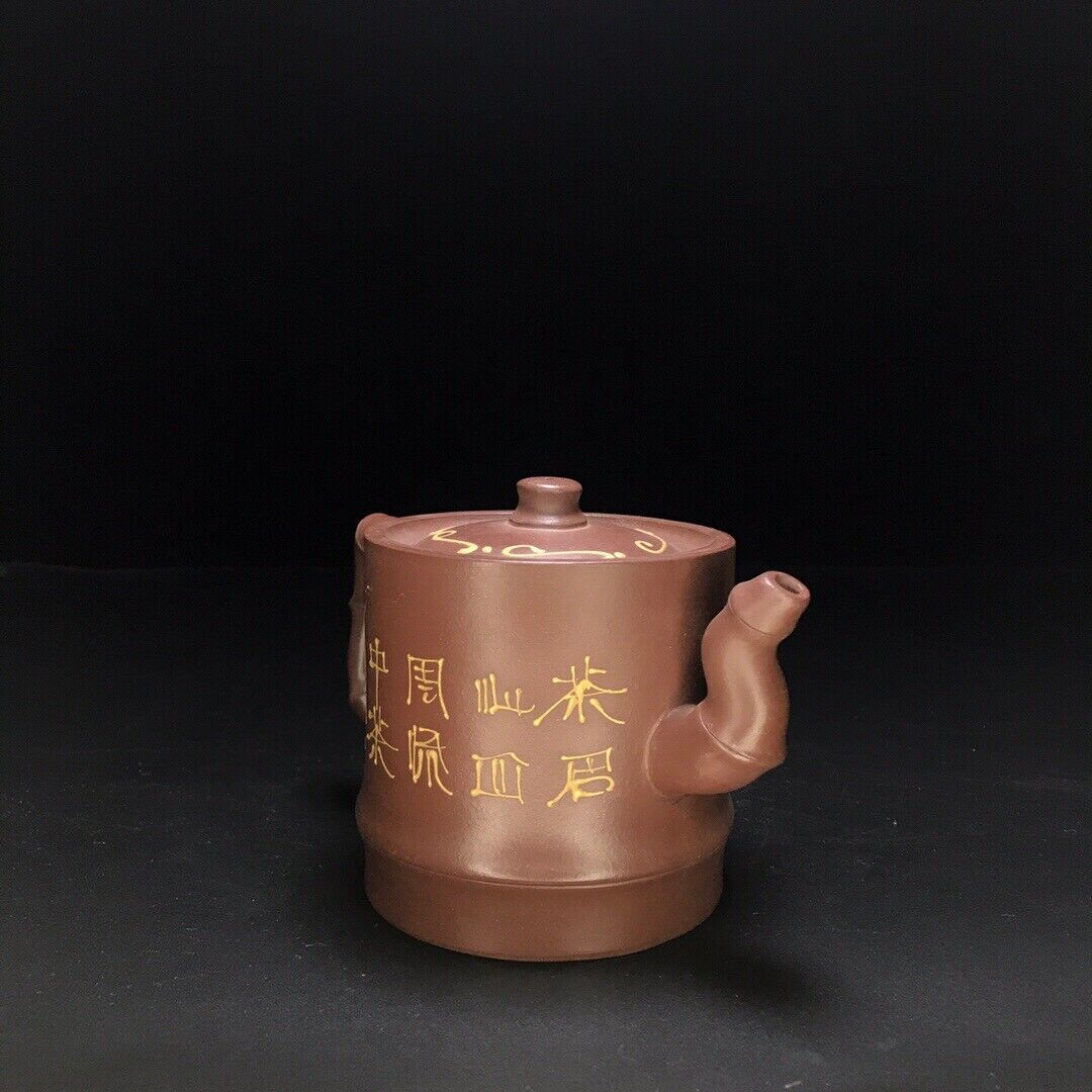 Chinese Yixing Zisha Clay Handmade Exquisite Teapot （竹筒壶 底款：汪寅仙）