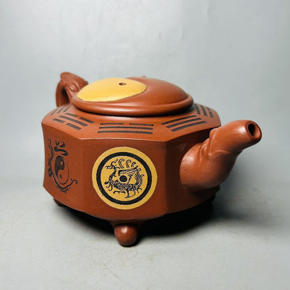 Vintage Chinese Yixing Purple Clay Teapot Zisha Ceremony Calligraphy Collectible