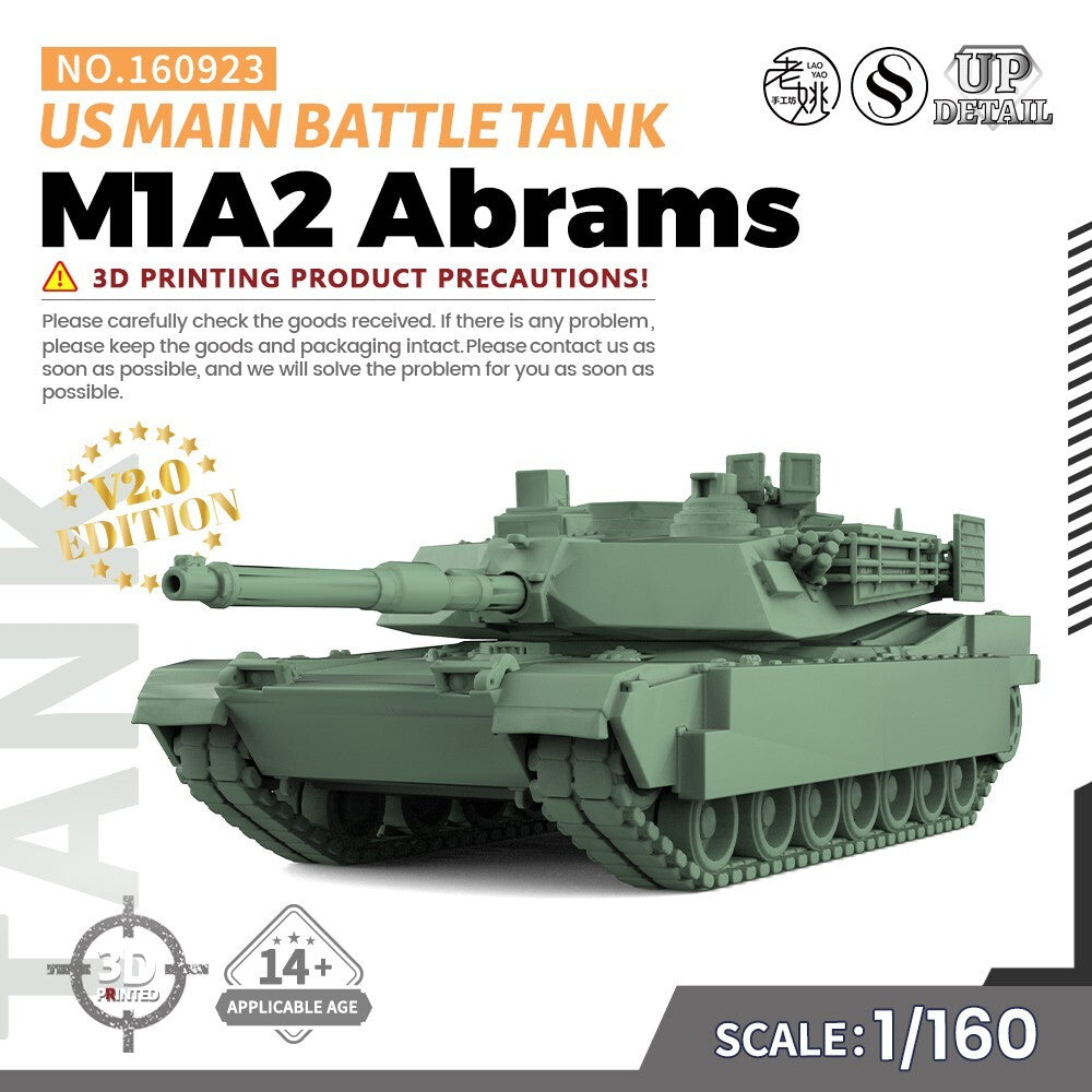 SSMODEL SS160923 1/160 Military Model Kit US M1A2 Abrams Main Battle Tank