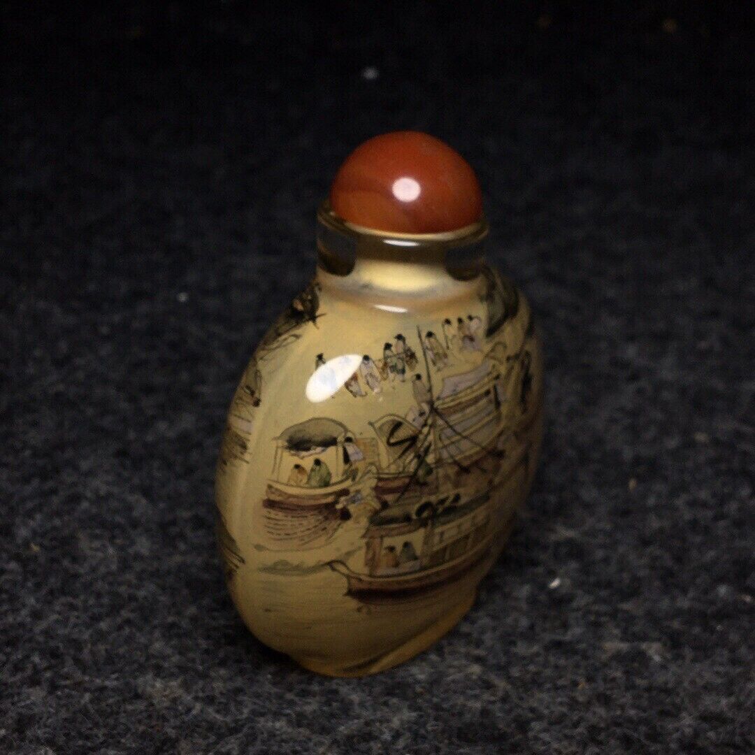 Ancient Chinese handmade interior painting ancient glazed snuff bottle